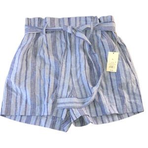 A New Day Linen High-Rise Shorts with Belt NWOT
